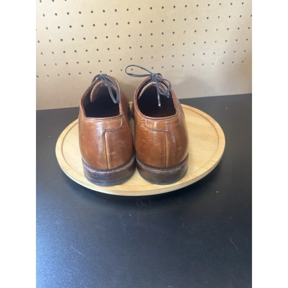 Allen Edmonds Shoes Mens Size 11.5 B Carlyle Oxford Brown Tan Plain Toe Dress